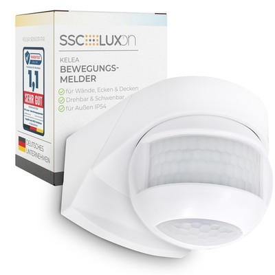 Bewegungsensor KELEA PIR Bewegungsmelder Wand Decke IP54 schwenkbar einstellbar