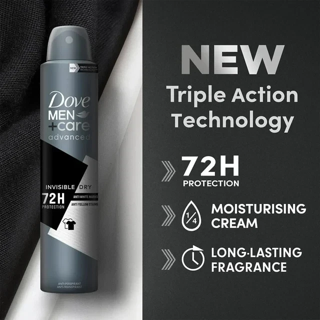 (06 Pk) Dove Men + Care Deodorant Spray Invisible Dry 72H Anti Perspirant  150ml - Image 2 of 4