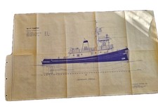 Original 1975 Fairhaven Shipyard 95 pieds remorqueur Blueprint Bellingham WA