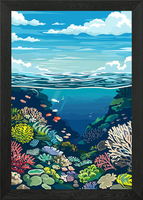 Great Barrier Reef Framed Wall Art Poster Canvas Print Picture