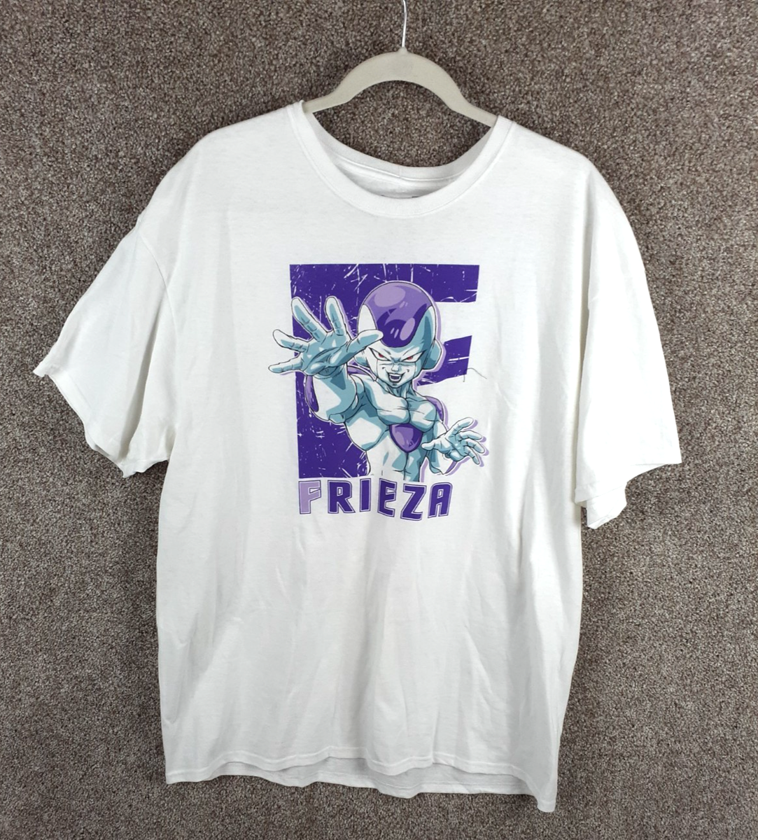 Dragon Ball Z FRIEZA T-Shirt Mens XL White Purple Anime Cotton