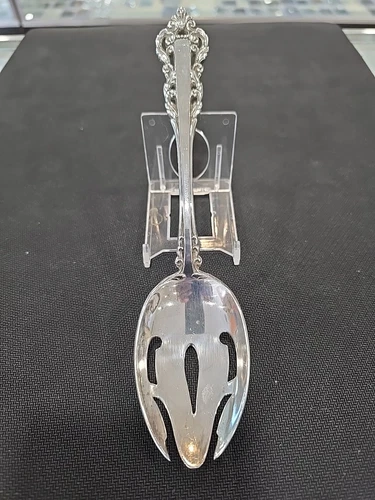 Gorham Medici Sterling Silver Slotted Serving  Spoon   Sterling Silver No Monos