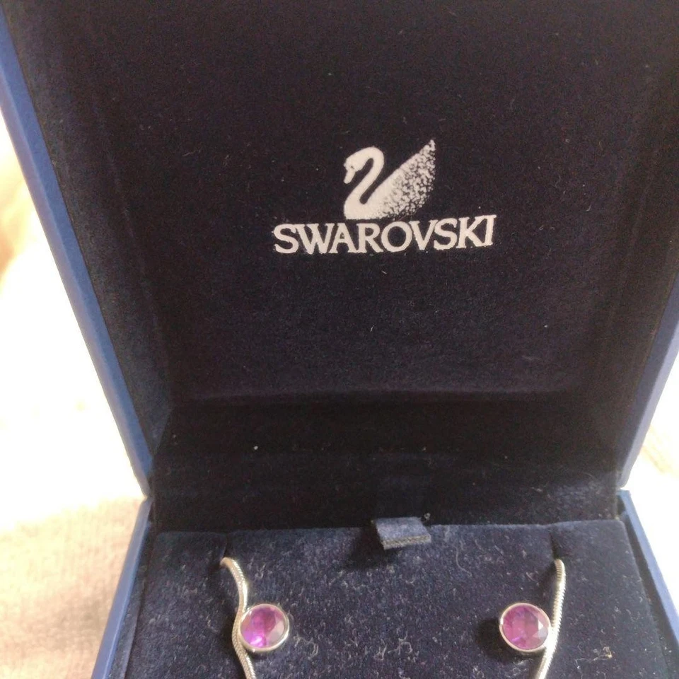 Set collana e orecchini Swarovski cristallo argento accessori eleganti D805 - Immagine 3 di 3