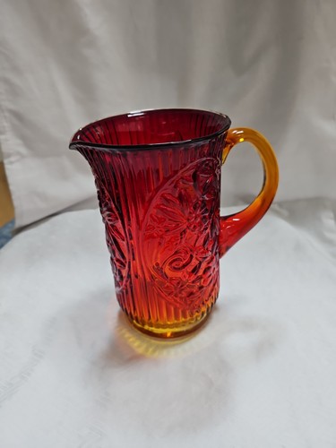 Vintage Fenton Amberina or Mosser Ruby Red Glass Pitcher