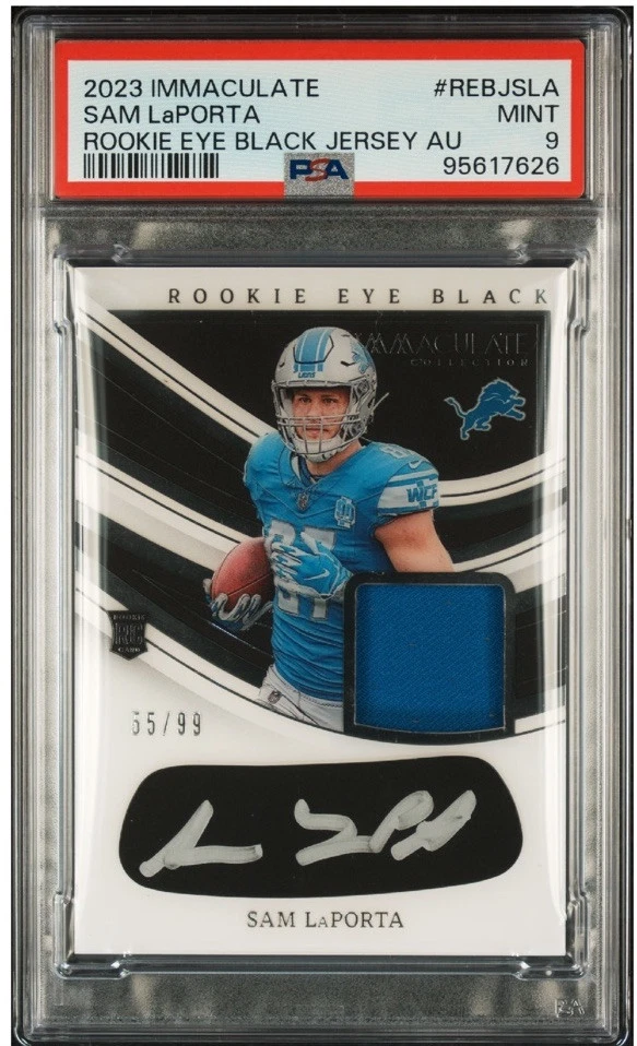 Sam LaPorta Panini Immaculate Collection Immaculate Rookie Eye Black Jersey Autographs #REBJSLA Base