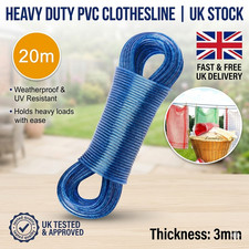 Heavy Duty Clothes Washing Line Steel Core Strong Wire Rope Laundry Dryer 20 M