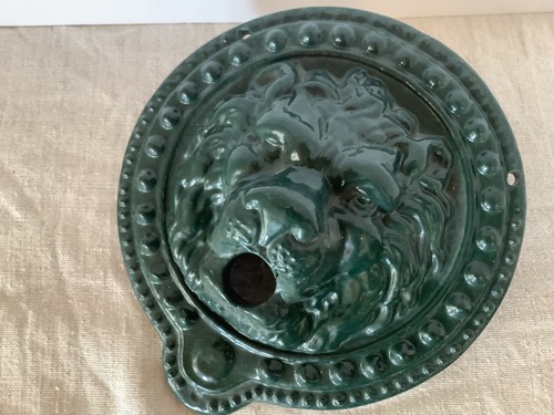 Vintage cast iron French Lion head water spout feature for pool or fountain