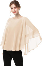 Capes for Womens Casual chiffon shawl Casual Chiffon Cape Sheer shawls and wraps