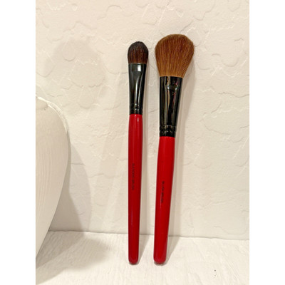 SMASHBOX 2-PC PROFESSIONAL BRUSH | BLENDING & BLUSH MakeUp Brush | Red Handle