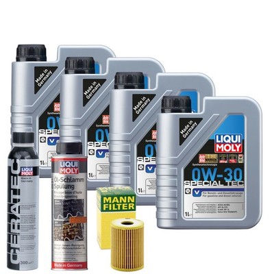 Motoröl 0W30 LIQUI MOLY Special Tec V 4L +MANN Ölfilter +Spülung +Cera Tec