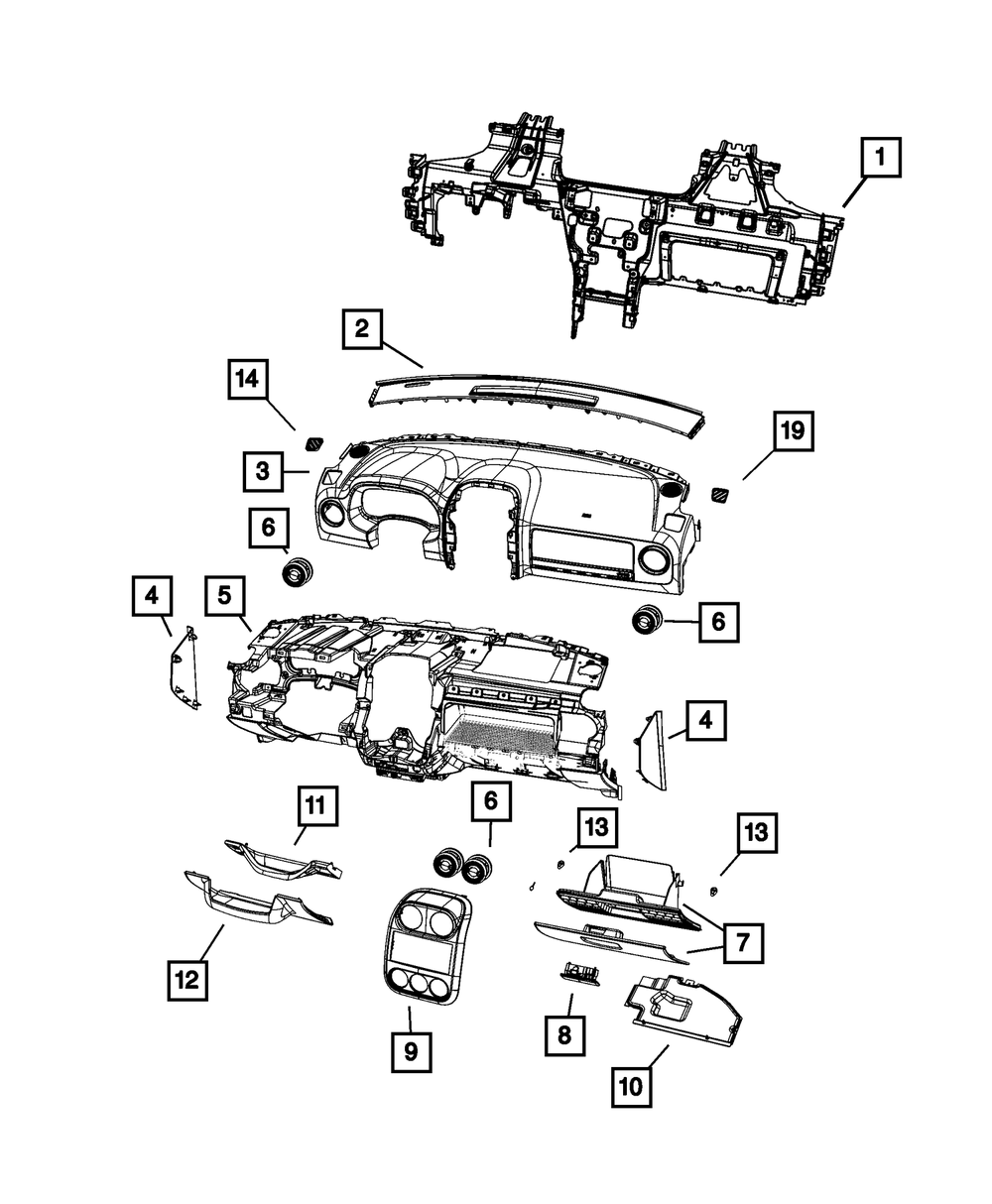 Genuine Mopar Steering Column Opening Cover 1AV76XDVAE