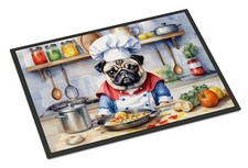 NEW Pug The Chef Doormat Front Door Mat Indoor Outdoor Rugs for Entryway, Non