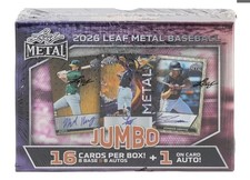 2026 Leaf Metal Baseball MLB Factory Sealed Jumbo Hobby Box