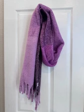 NWT Ann Taylor Fuzzy Soft Oversized Purple Ombre Rectangular Scarf