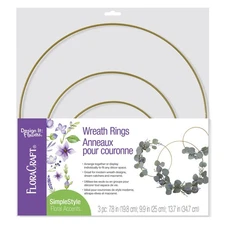FloraCraft Wire Wreaths 3/Pkg-7.8", 9.8", and 13.8"