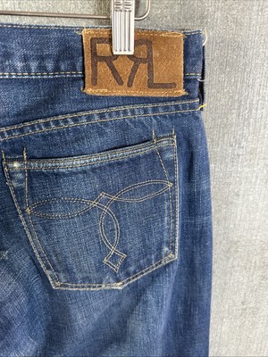 Ralph Lauren Double RL (RRL) Men's Distressed Blue Jeans 29 X 34