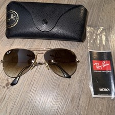 Ray Ban Mens Rb3025 Aviator Large Sunglasses Brown Lens GOLD Frame & CASE 58-14