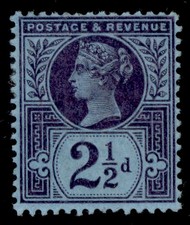 GB QV SG201 SPEC K31(3), 2½d deep purple/blue, M MINT. Cat £60.