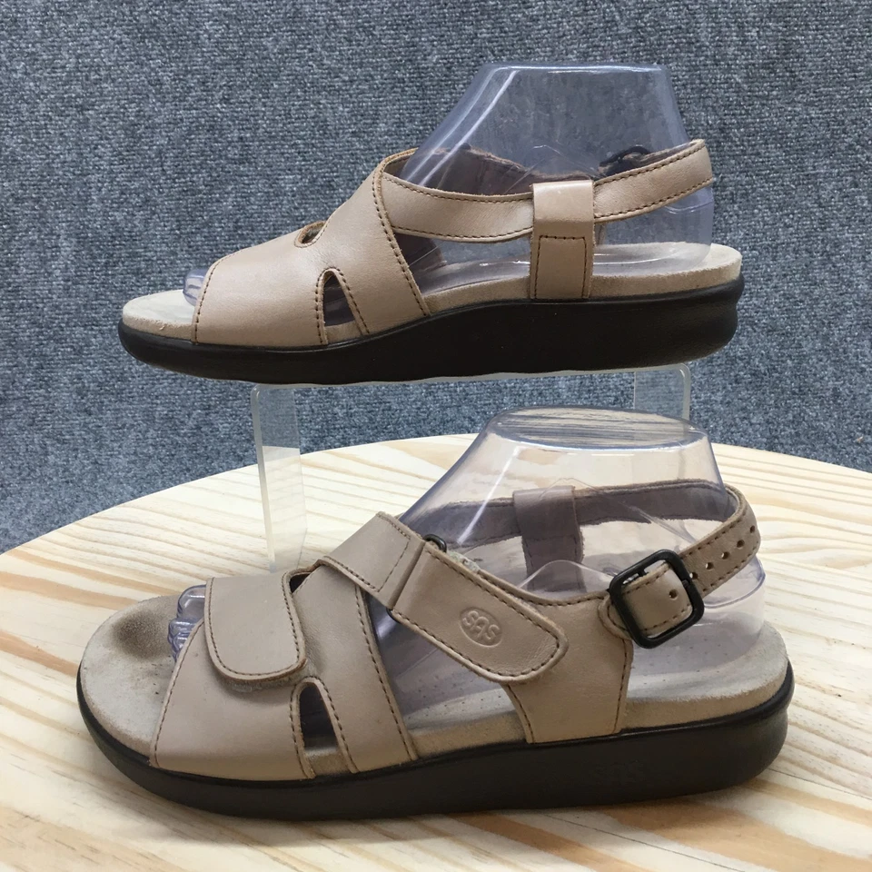 Sandalias SAS para mujer 8,5 M Huggy informales con tiras ajustables con correa de cuero beige Foto 2 de 4