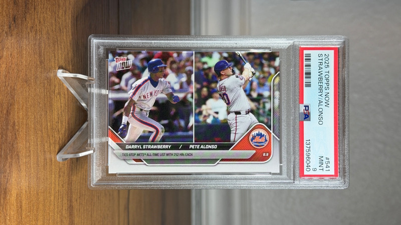 2025 Topps Now #541 Pete Alonso & Darryl Strawberry Tied with 252 HRs PSA 9
