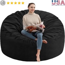 Memory Foam Bean Bag Chair Soft Microfiber Removable Cover Gaming Relaxing Kids