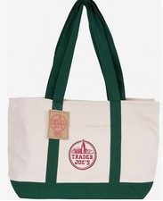 Original Trader Joe's Limited Edition Large Canvas Tote Bag green