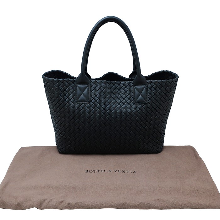 Bottega Veneta Hippo PM Leather Tote Bag Black 12.6in x 9.8in x 6.3in Used thumbnail 9