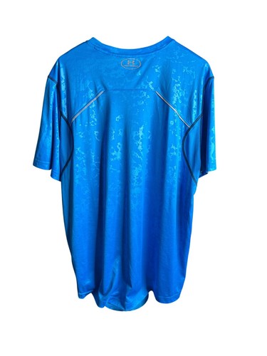 2014 Under Armour Men's Jewel Blue Camo ColdBack Running Jersey Shirt Size 2XL - Picture 2 of 8