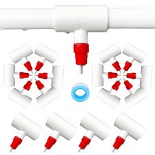(16 Pack) Chicken Waterer Nipples + PVC Tee Fittings for 1/2" PVC Piping, Hor...