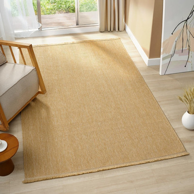 Modern Zig Zag Jute Area Rug 5x7 - Stylish Neutral Carpet
