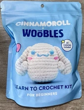 The Woobles Cinnamoroll Hello Kitty & Friends Crochet Kit & Hook NEW Shark Tank