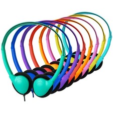 Classroom Headphones Bulk 20 Pack School Students Class Set 3.5mm Mixed