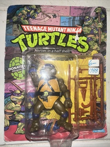 Donatello TMNT Soft Head 10 Back 1988 Unpunched MOSC Sealed MOC Ninja Turtles
