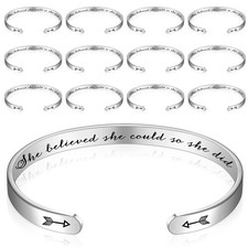 12 Pcs Inspirational Bracelets for Womens History Month Gifts for Motivationa...