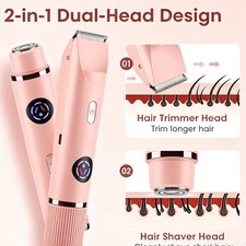 Wet Dry Dual Head Rechargeable Electric Shaver Bikini Trimmer Body Hair Removal