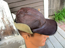 Vintage*WW2*WWII*Military*Army*Air Force*B-2*Flying*Cap*Hat*