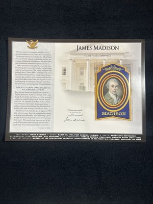 Willabee & Ward Patch & Info Card Fourth President James Madison Rare