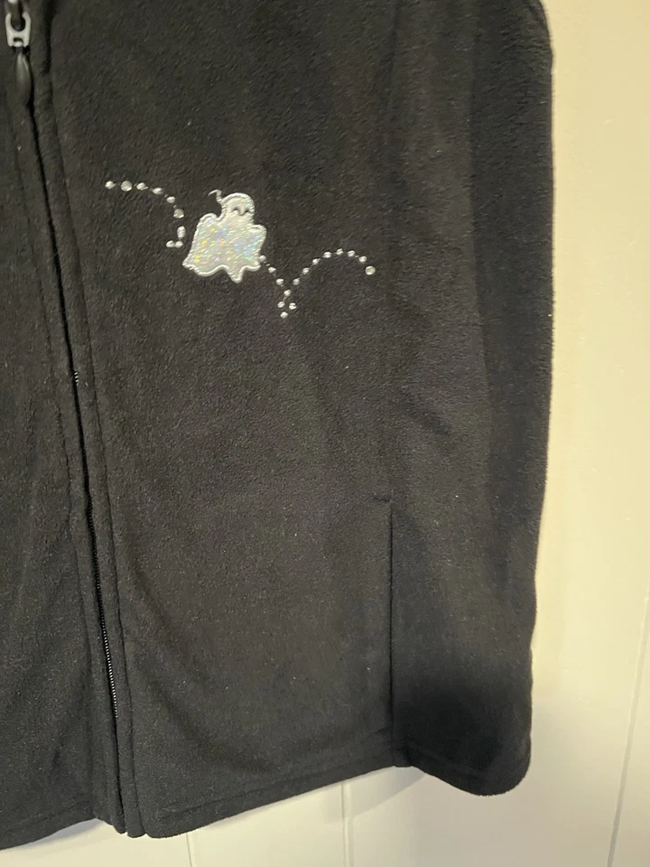 holiday editions halloween vest Womens Small Trick Or Treat Ghosts Black  - Image 3 of 4