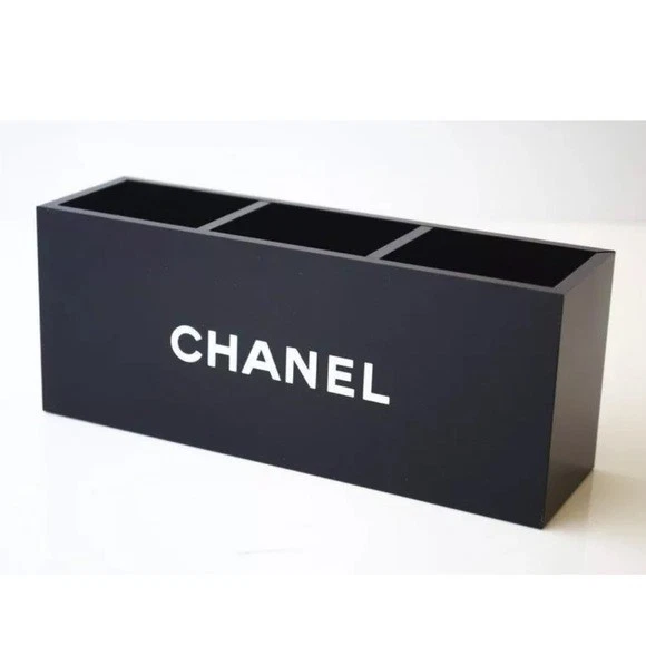 CHANEL VIP GIFT Vip Gift ChanelBeauty Acrylic Makeup Storage 3 Slots Brush Holder