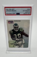 1991 Pro Set Jerome Brown #392 Autographed PSA 6 EX-MT PSA/DNA Authentic