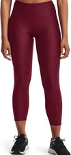 Under Armour Womens HeatGear Armour High Waisted Ankle No-Slip Leggings Red - S