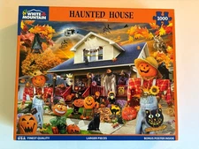 White Mountain Puzzle HAUNTED HOUSE 1000 Pc Puzzle COMPLETE/EX CON Lori Schory