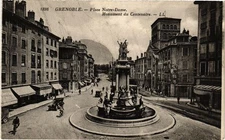 Old postcard Grenoble - Place Notre-Dame Centenary Monument (164803)