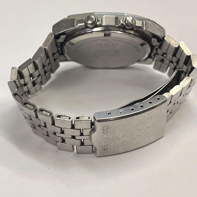 SEIKO Wave Solar Parwer A258-5000 80's Men's Square Silver W42mm