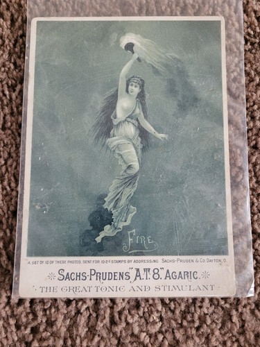 Late 1800's Sachs Pruden Agaric Tonic Trade Card Chas Kaier Beer Mahanoy City PA