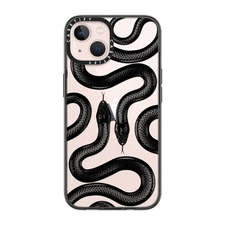 Compact Phone Case 4FT Drop Protection Slim Lightweight Black Kingsnake Design