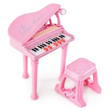 31 Keys Kids Piano Keyboard Toy Toddler Musical Instrument w/ Stool Microphone