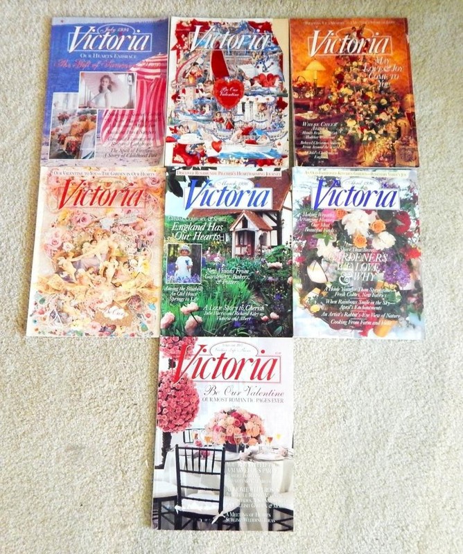 Mixed Lot of 7 Victoria Magazines w. 3 Valentine Issues 1994 - 1997 Beautiful!