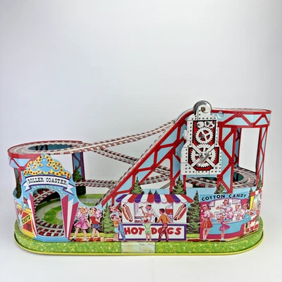 1950's J. Chein And Co. Tin Rollercoaster Windup Toy. Wind up Works, No Cars - Image 1 of 4