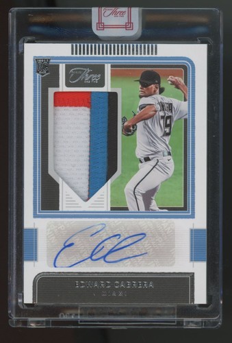 2022 Panini Three and Two Edward Cabrera Auto Miami Marlins 08/25 - Picture 1 of 2